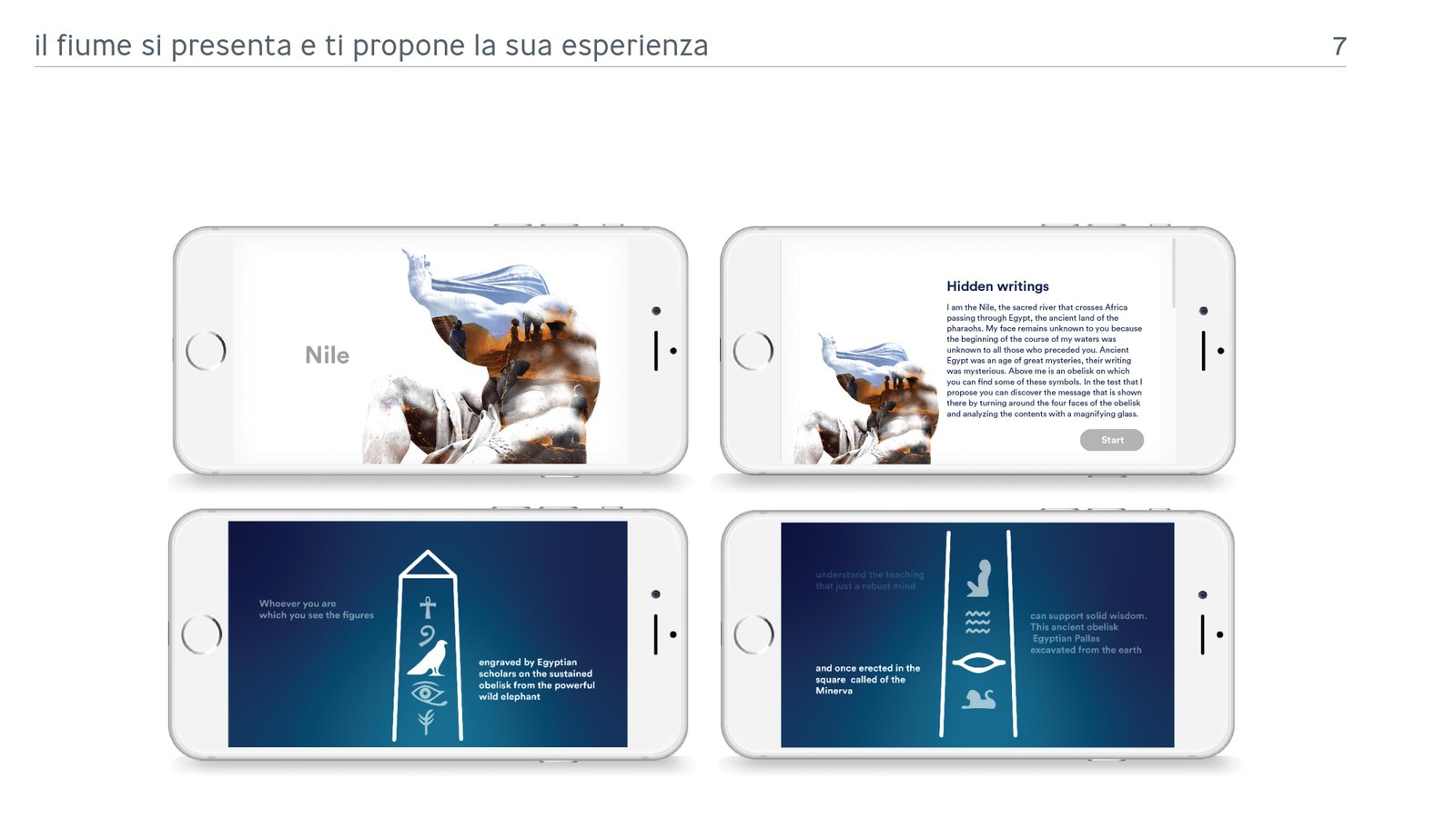 vista dall'alto sull'area interattiva con rappresentazione scritta sulla sabbia dell'oracolo al visitatore